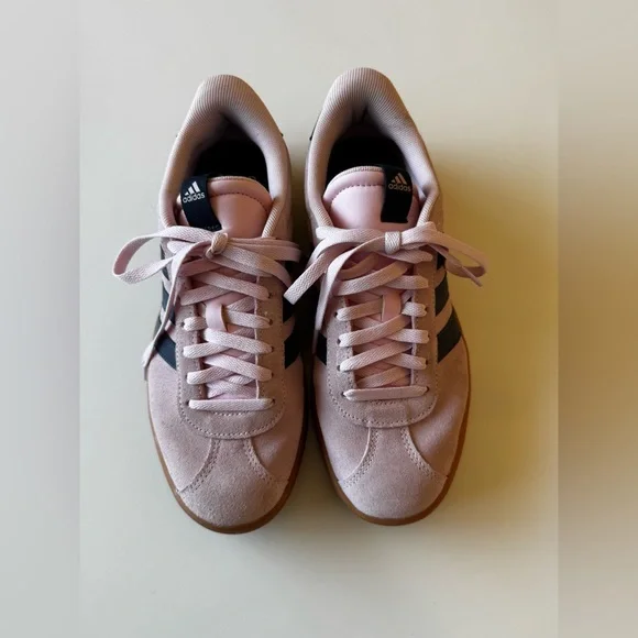 Adidas Pink and Navy VL Court 3.0 Sneakers, women’s size 8.5. Only worn 2x. - Picture 5 of 12